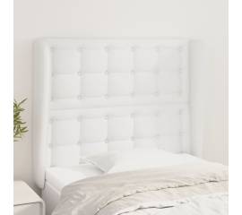 Tăblie de pat cu aripioare, alb, 83x23x118/128 cm, piele eco