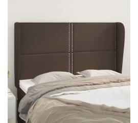 Tăblie de pat cu aripioare, maro, 147x23x118/128 cm, piele eco