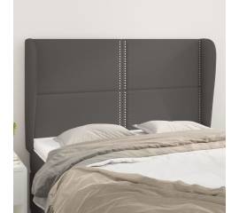 Tăblie de pat cu aripioare gri 147x23x118/128 cm piele eco
