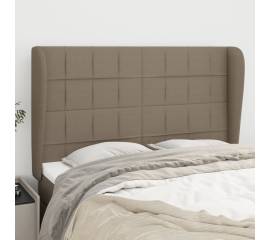 Tăblie de pat cu aripioare gri taupe 147x23x118/128 cm textil