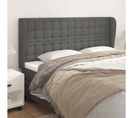 Tăblie de pat cu aripioare gri 183x23x118/128 cm piele eco
