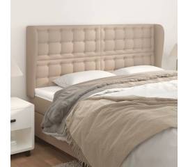Tăblie pat cu aripioare cappuccino 183x23x118/128 cm piele eco