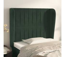 Tăblie pat cu aripioare verde închis 83x23x118/128 cm catifea