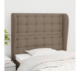 Tăblie de pat cu aripioare gri taupe 83x23x118/128 cm textil