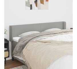 Tăblie de pat cu aripioare gri deschis 163x16x78/88 cm textil