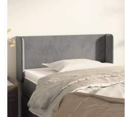 Tăblie de pat cu aripioare gri deschis 83x16x78/88 cm catifea