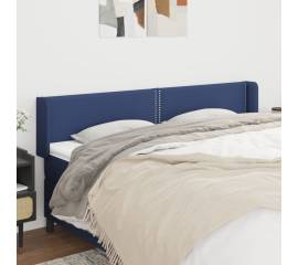 Tăblie de pat cu aripioare, albastru, 203x16x78/88 cm textil