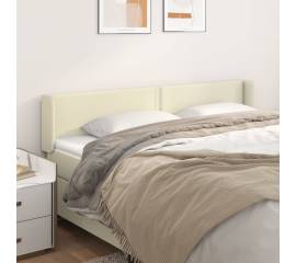 Tăblie de pat cu aripioare crem 163x16x78/88 cm piele ecologică