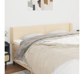Tăblie de pat cu aripioare crem 163x16x78/88 cm textil