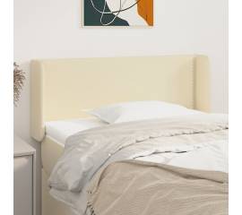 Tăblie de pat cu aripioare crem 93x16x78/88 cm piele ecologică