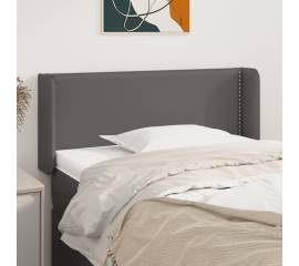 Tăblie de pat cu aripioare gri 93x16x78/88 cm piele ecologică