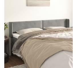 Tăblie de pat cu aripioare gri deschis 183x16x78/88 cm catifea