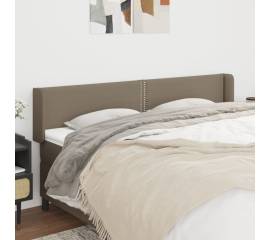 Tăblie de pat cu aripioare gri taupe 203x16x78/88 cm textil
