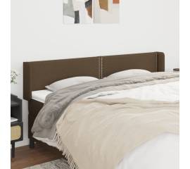 Tăblie de pat cu aripioare maro închis183x16x78/88 cm textil