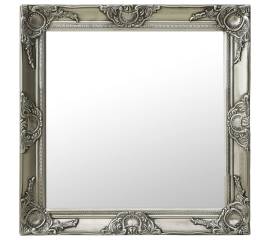 Oglindă de perete în stil baroc, argintiu, 60 x 60 cm