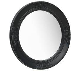 Oglindă de perete în stil baroc, negru, 50 cm