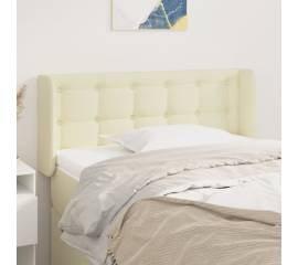Tăblie de pat cu aripioare crem 83x16x78/88 cm piele ecologică