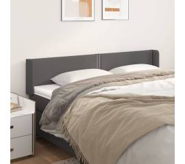 Tăblie de pat cu aripioare gri 163x16x78/88 cm piele ecologică