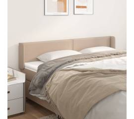 Tăblie pat cu aripioare cappuccino 203x16x78/88 cm piele eco