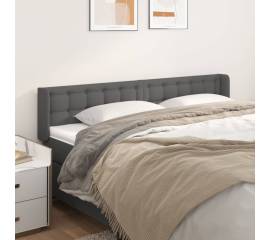 Tăblie de pat cu aripioare gri 163x16x78/88 cm piele ecologică