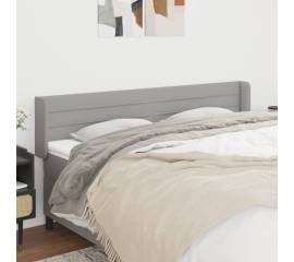 Tăblie de pat cu aripioare gri deschis 163x16x78/88 cm textil