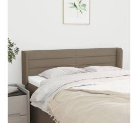 Tăblie de pat cu aripioare gri taupe 147x16x78/88 cm textil