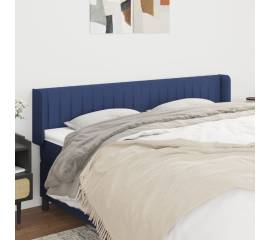 Tăblie de pat cu aripioare, albastru, 183x16x78/88 cm textil