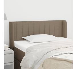 Tăblie de pat cu aripioare gri taupe 103x16x78/88 cm textil