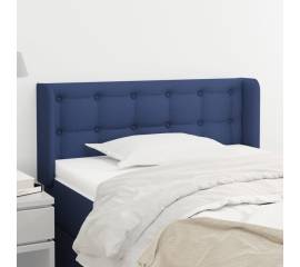 Tăblie de pat cu aripioare albastru 83x16x78/88 cm textil