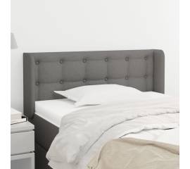 Tăblie de pat cu aripioare gri închis 103x16x78/88 cm textil