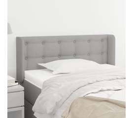 Tăblie de pat cu aripioare gri deschis 103x16x78/88 cm textil