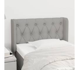 Tăblie de pat cu aripioare gri deschis 83x16x78/88 cm textil