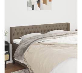 Tăblie de pat cu aripioare gri taupe 203x16x78/88 cm textil