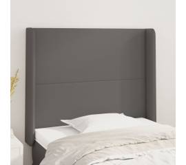 Tăblie de pat cu aripioare, gri , 83x16x118/128 cm, piele eco