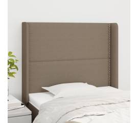 Tăblie de pat cu aripioare gri taupe 83x16x118/128 cm textil