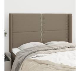 Tăblie de pat cu aripioare gri taupe 147x16x118/128 cm textil