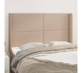 Tăblie pat cu aripioare cappuccino 147x16x118/128 cm piele eco