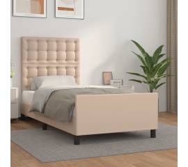 Cadru de pat cu tăblie, cappuccino, 100x200 cm, piele ecologică