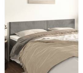 Tăblii de pat, 2 buc, gri deschis, 100x5x78/88 cm, catifea