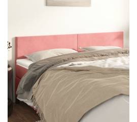 Tăblii de pat, 2 buc, roz, 80x5x78/88 cm, catifea