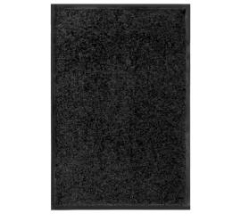 Covoraș de ușă lavabil, negru, 40 x 60 cm
