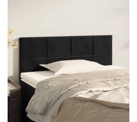 Tăblie de pat, negru, 100x5x78/88 cm, catifea