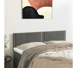 Tăblii de pat, 2 buc., gri închis, 72x5x78/88 cm, catifea