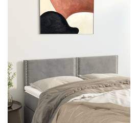 Tăblii de pat, 2 buc., gri deschis, 72x5x78/88 cm, catifea