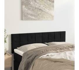 Tăblii de pat, 2 buc., negru, 72x5x78/88 cm, catifea