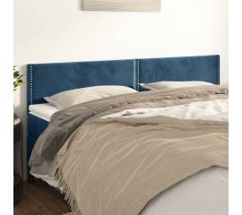 Tăblii de pat, 2 buc, albastru închis, 90x5x78/88 cm, catifea