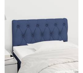 Tăblie de pat, albastru, 80x7x78/88 cm, textil