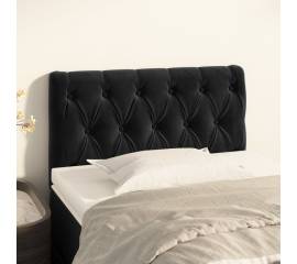 Tăblie de pat, negru, 80x7x78/88 cm, catifea
