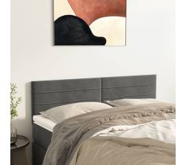Tăblii de pat, 2 buc., gri închis, 72x5x78/88 cm, catifea