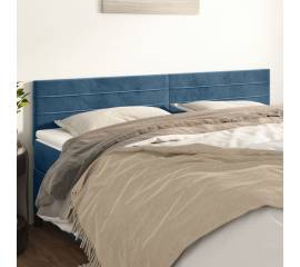 Tăblii de pat, 2 buc, albastru închis, 80x5x78/88 cm, catifea
